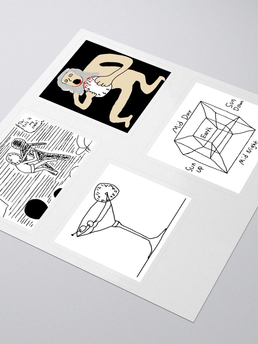 Junji Ito, Saturn, Martini, Tesseract Clock Stickers product image (3)
