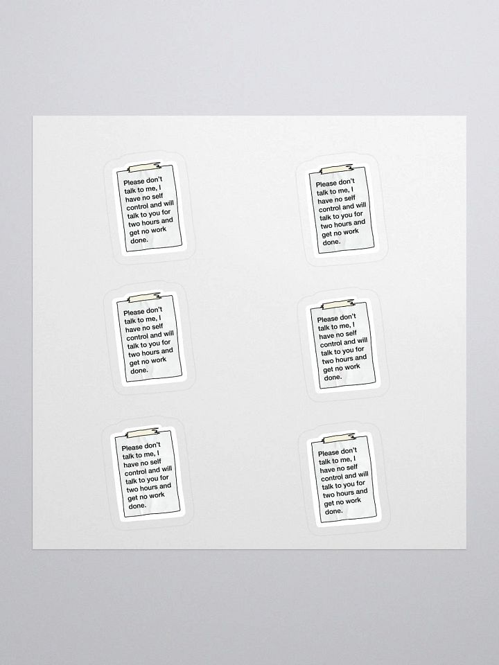 I NEED To Work Sticker (MEDIUM Sheet) product image (1)