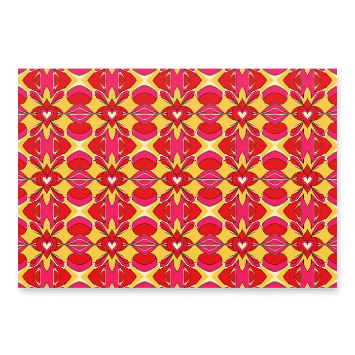Valentine Vibrant Heart Symphony Wrapping Paper product image (1)