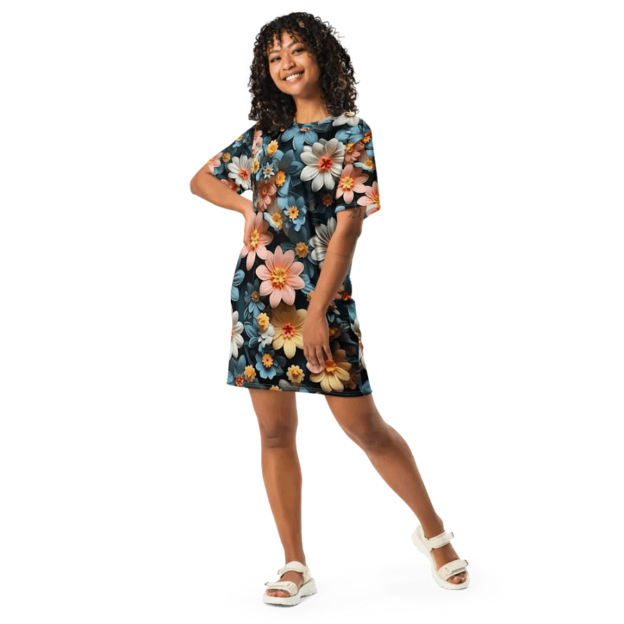 3D-Ditsy-Flowers-Seamless-Patterns T-shirt Dress - V5 product image (9)