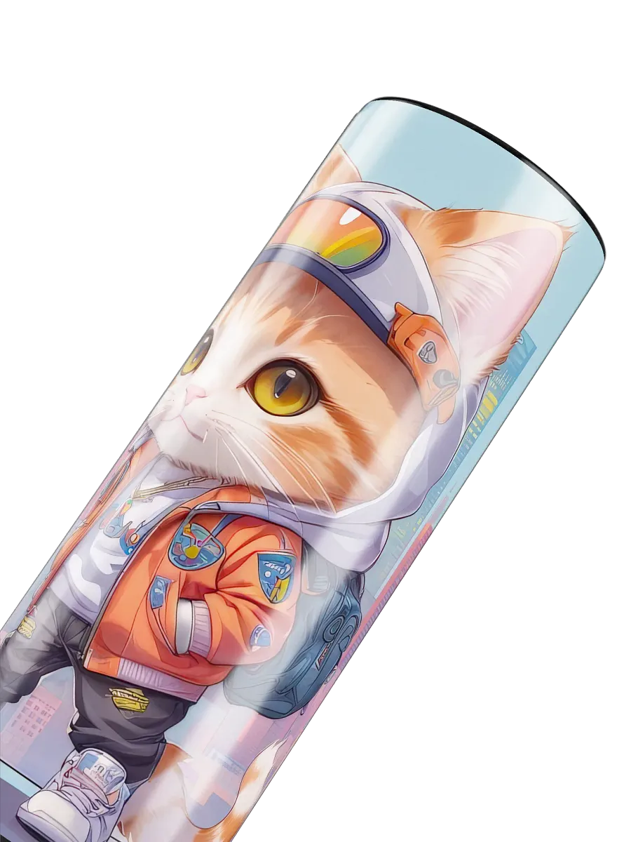 Cute City Kitty Cat 20 oz Skinny Stainless Steel Tumbler - v2 product image (6)