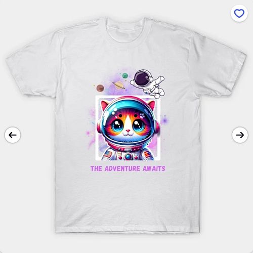Galactic Exploration: A Cosmic Journey T-Shirt, Whimsical space exploration featuring an astronaut with a galaxy-reflected vi...