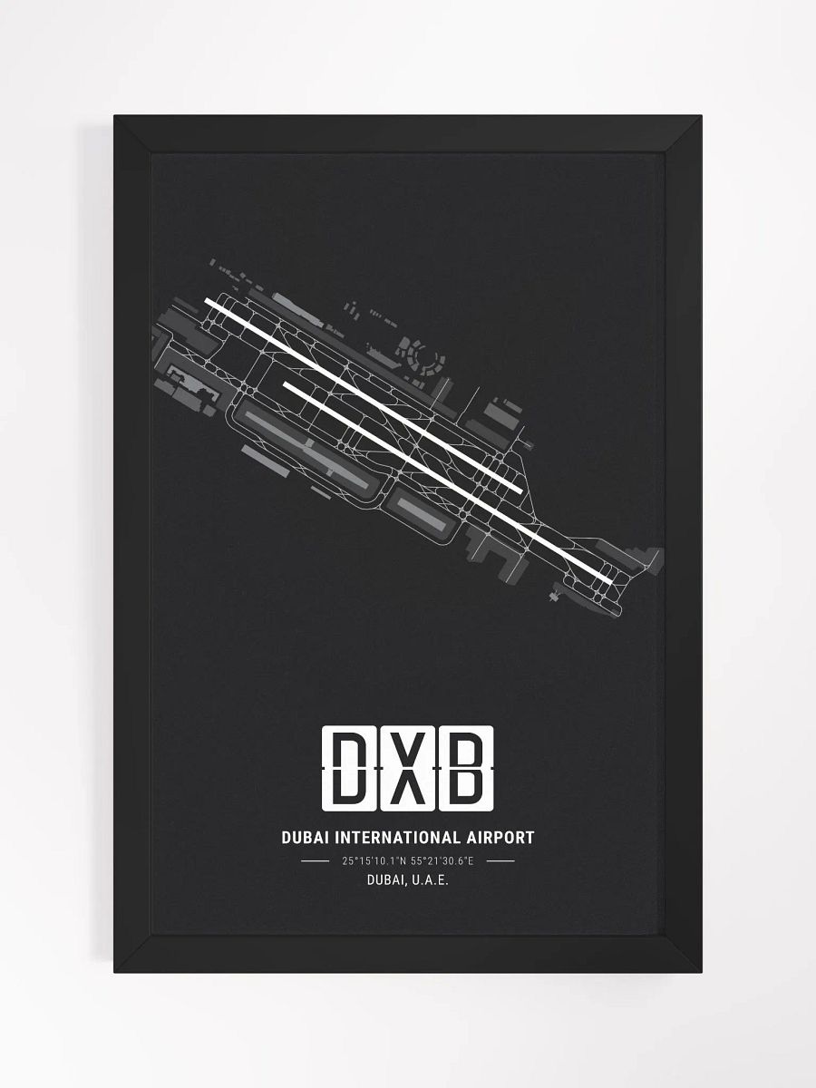 Framed Airport DXB Premium Map On Matt Paper product image (1)