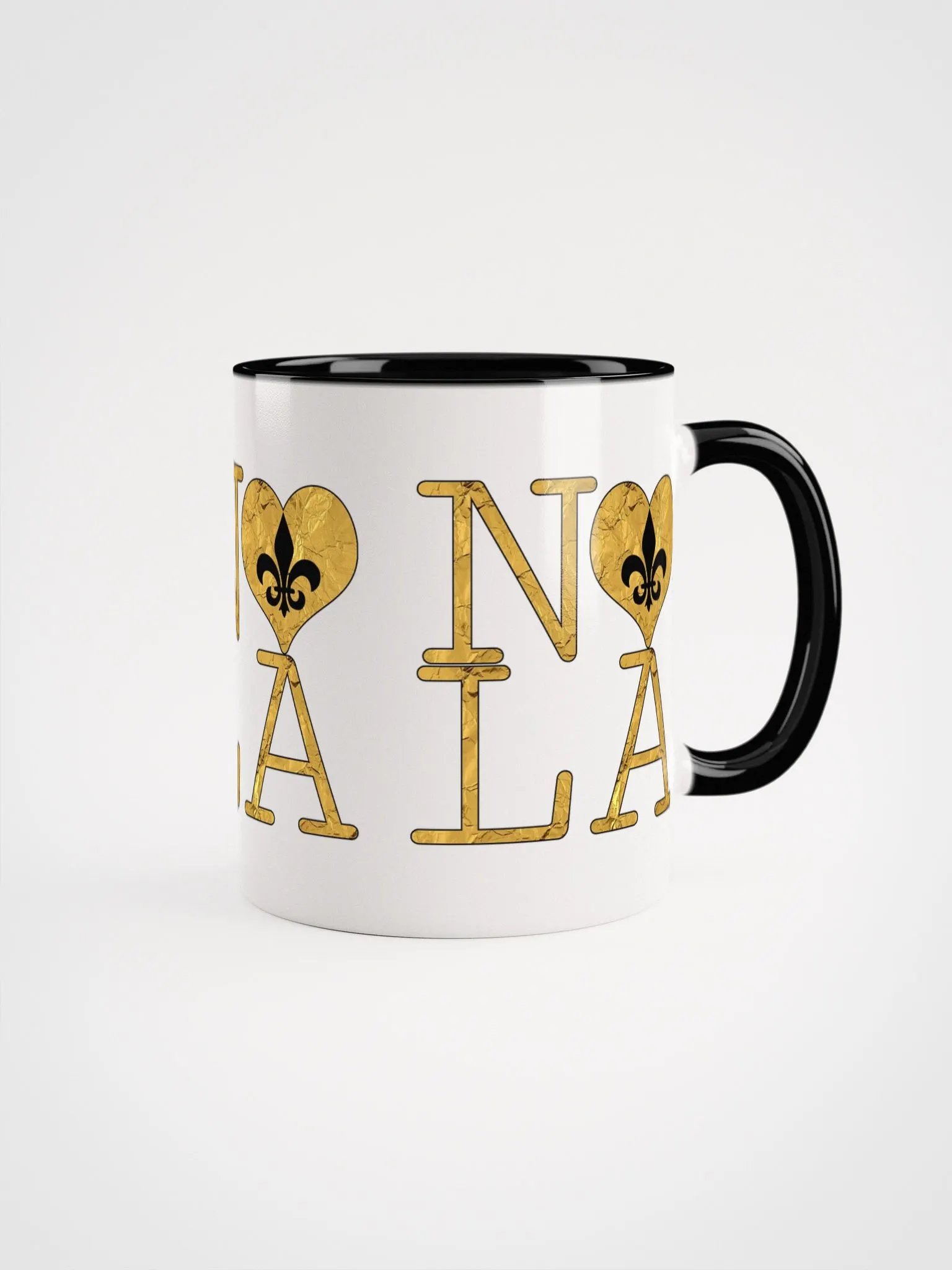 I LOVE NOLA **BIGSHOT COLOR MUG** (GOLD WRAP FULL OUTLINE) product image (1)