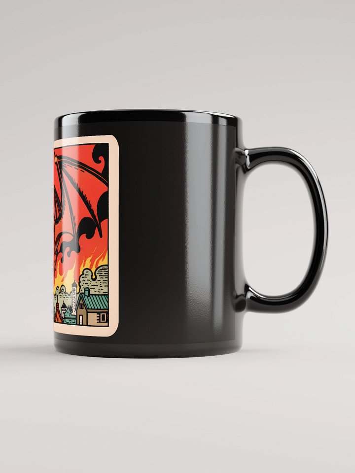 Fantasy Dragon Scene: Burned to Ash Black Glossy Mug product image (1)