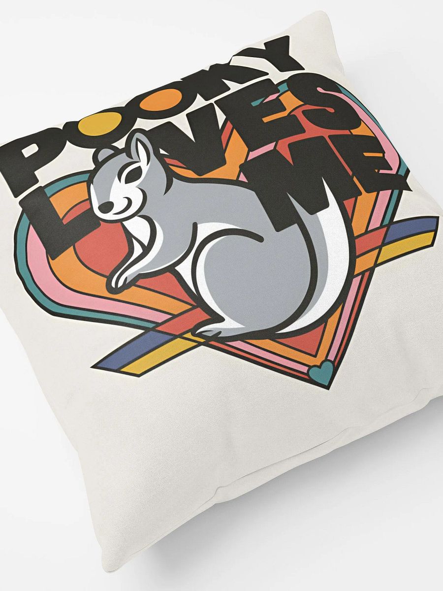 Comfy Pillow: Pooky Loves Me, 70s Heart and Bold Font with Pooky in the forefront product image (8)