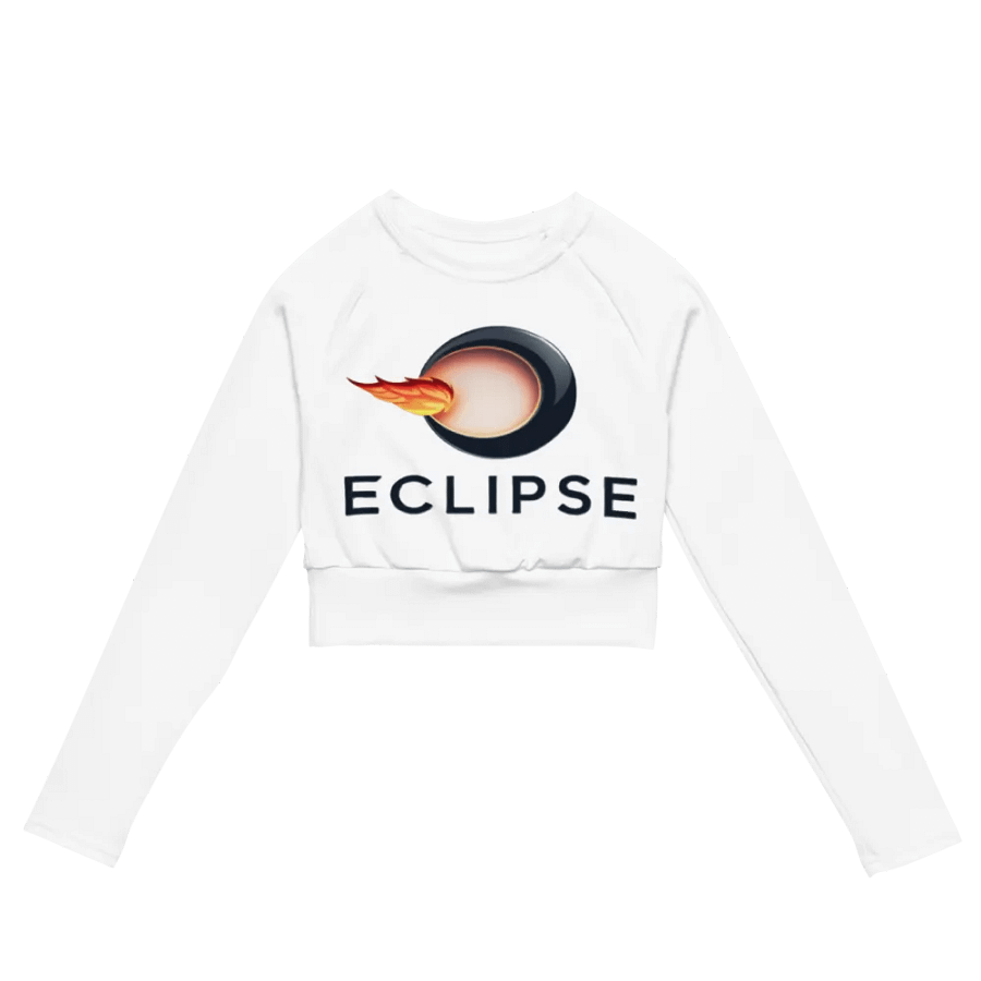 Eclipse Women's Recycled Long Sleeve Crop Top - UPF 50+, White product image (3)