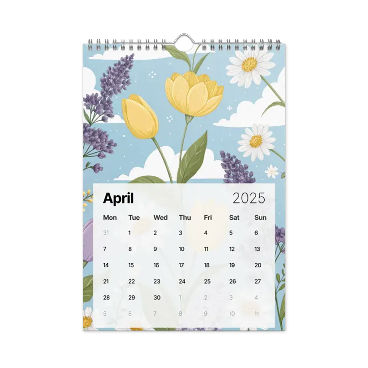 SEAMLESS FLORAL PATTERN WALL CALENDAR 2025 product image (1)