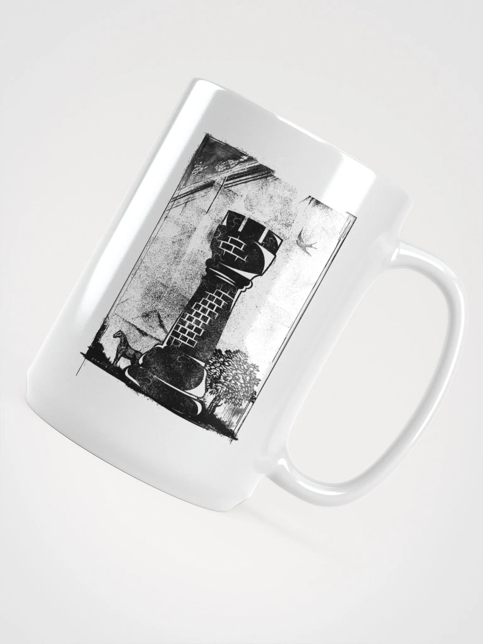 Grunge Chess: Medieval Rook 15 oz. mug product image (5)