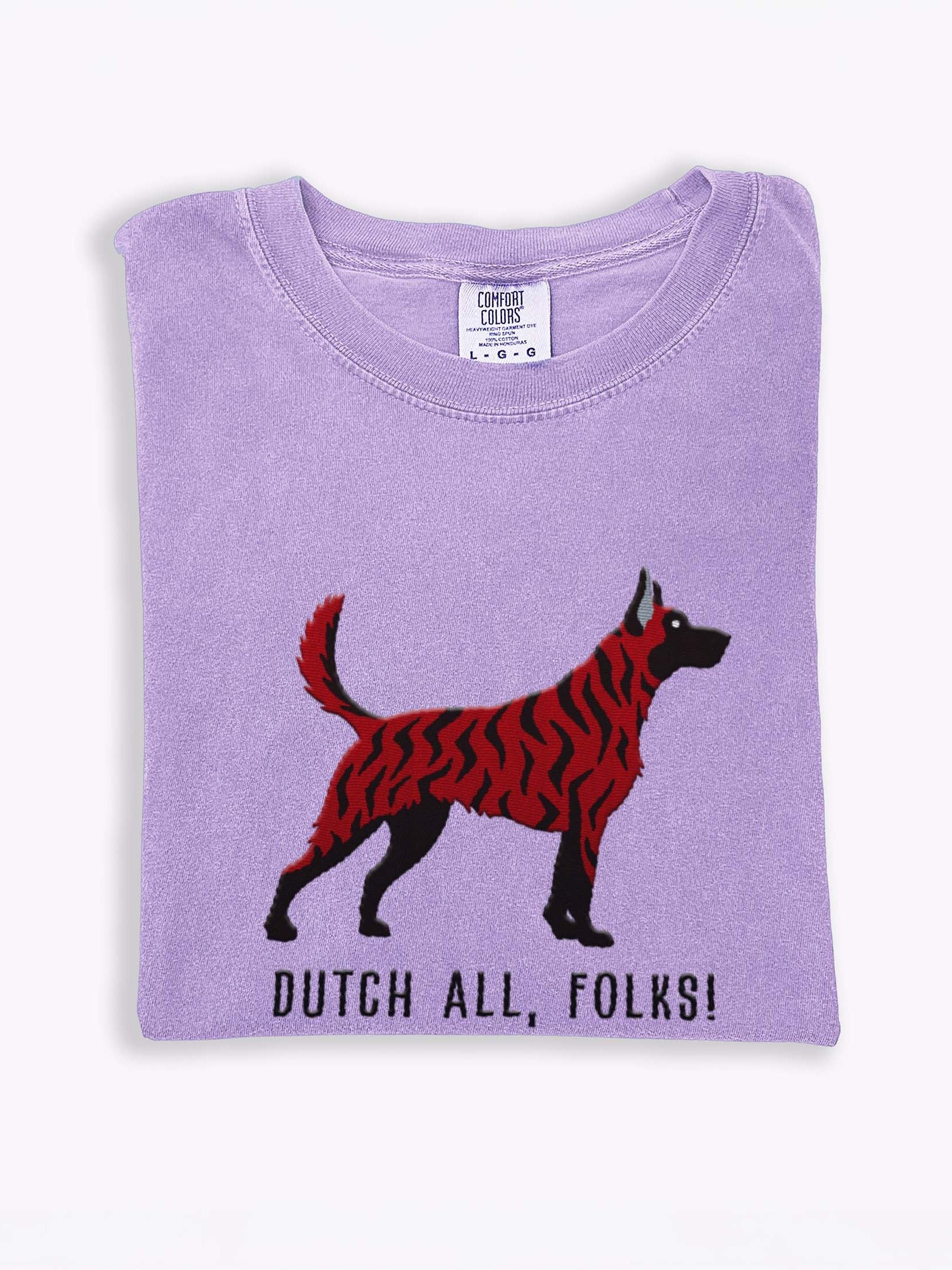 Dutch All, Folks! T-Shirt(Embroidered) of a Dutch Shepherd(Red Brindle) product image (1)