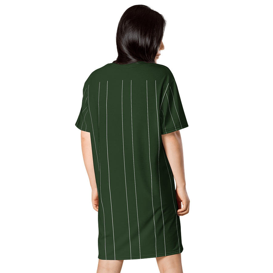 TDS Women's Oversized Green Striped T-Shirt Dress product image (2)