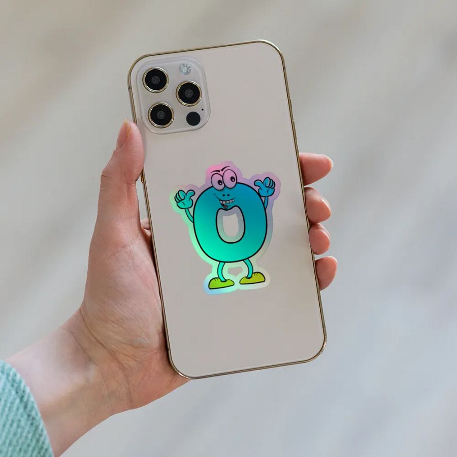 O Letter Cartoon Character Holographic Sticker product image (6)