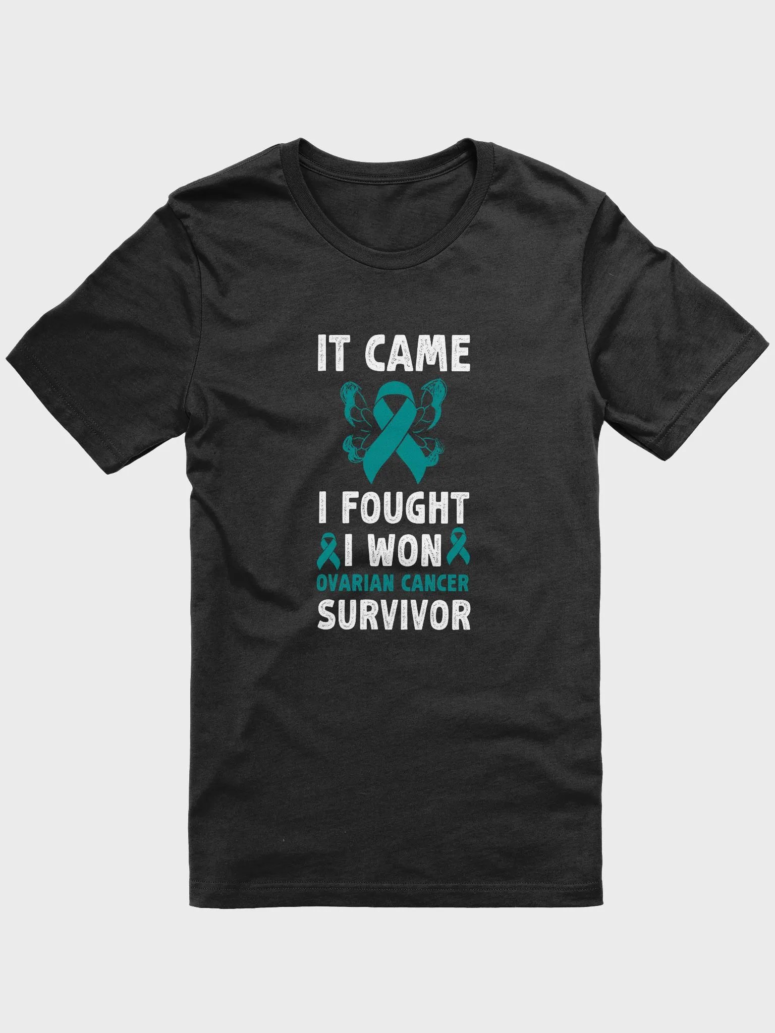 It Came We Fought I Won Ovarian Cancer Survivor Shirt | Awareness Ribbon Survivor T-Shirt product image (1)