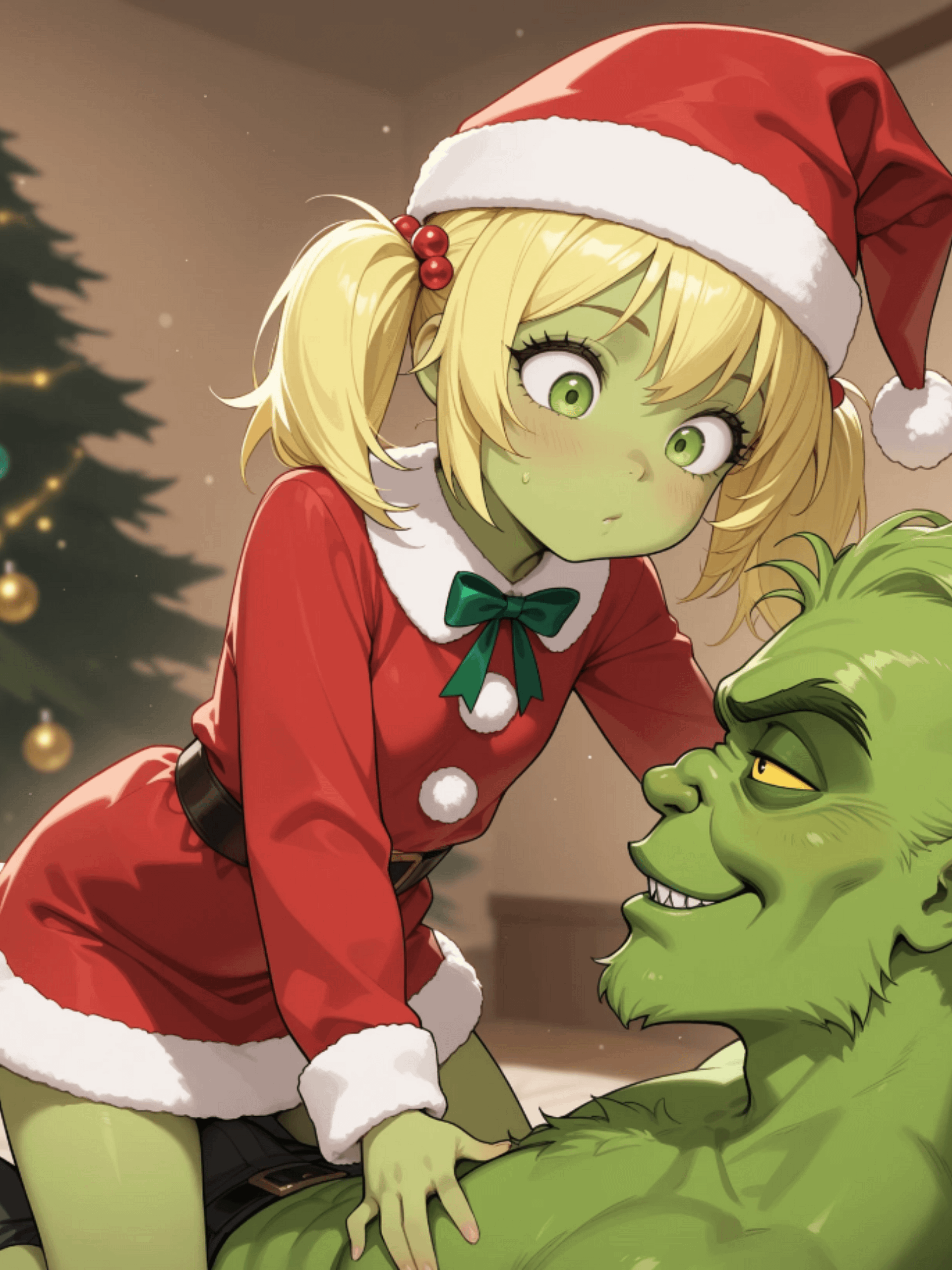 Too Cute to Be Nice — Anime Christmas Mischief Hoodie product image (5)