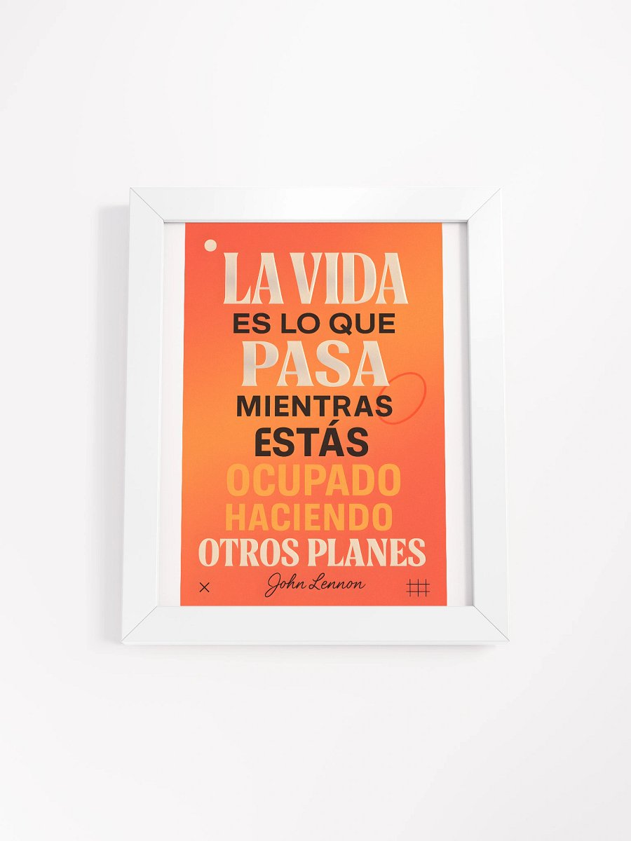Póster reflexivo moderno con cita vital de John Lennon en español product image (1)