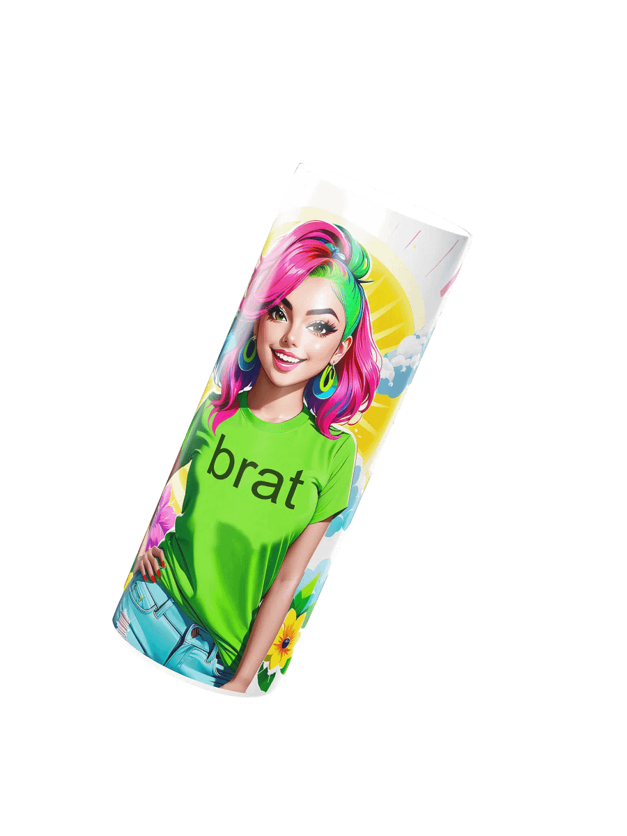 Brat 20 oz Skinny Stainless Steel Tumbler - White - Brat Life v5 product image (3)