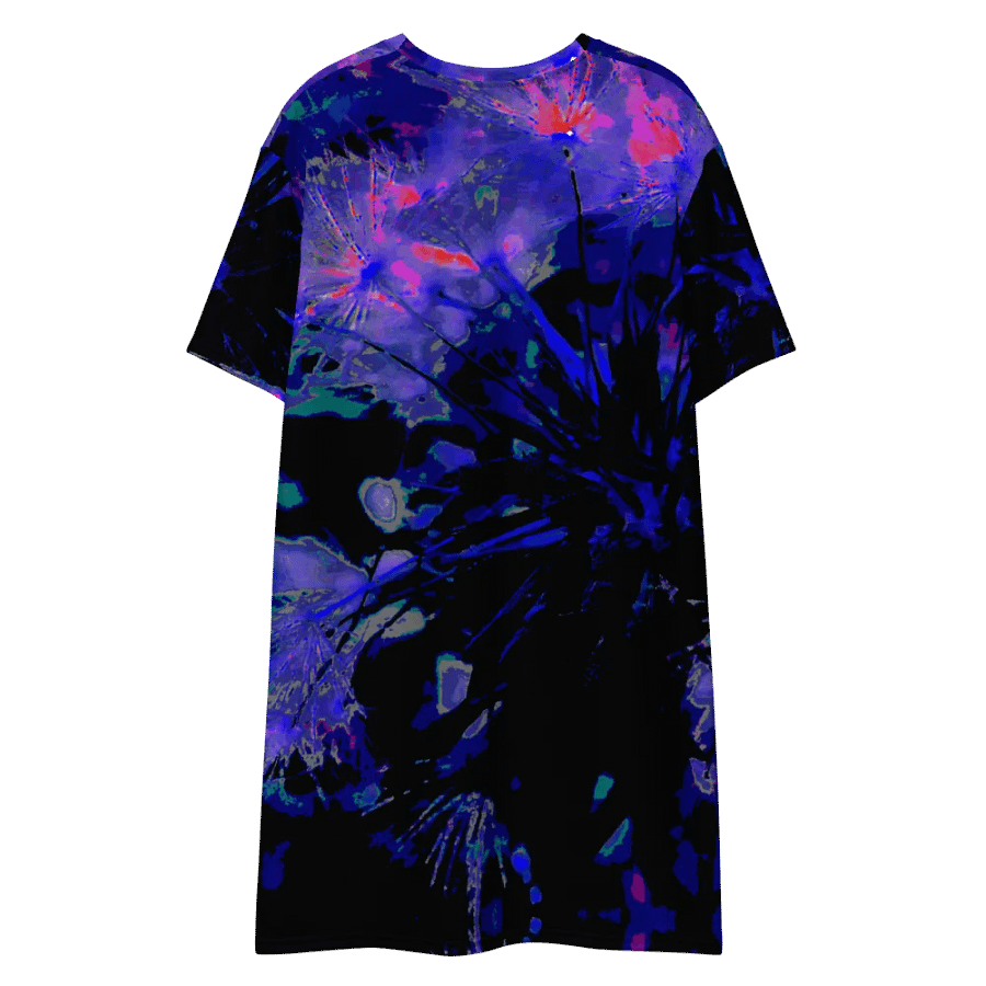 Abstract Funky Neon Dandelion Seeds Ladies T Shirt Dress product image (7)