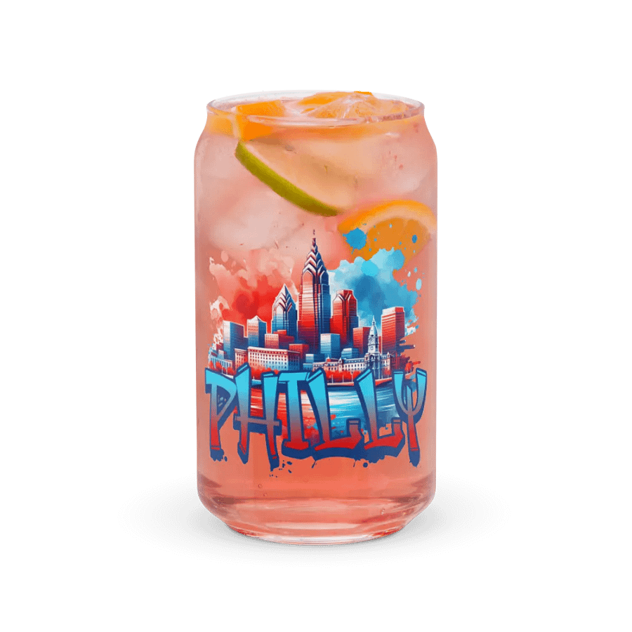 PHILLY CITYSCAPE Can-Shaped Glass - RED/BLUE product image (7)
