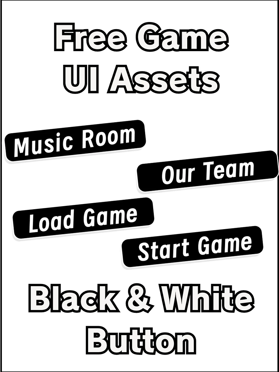 Game UI Assets - Black & White Button product image (1)