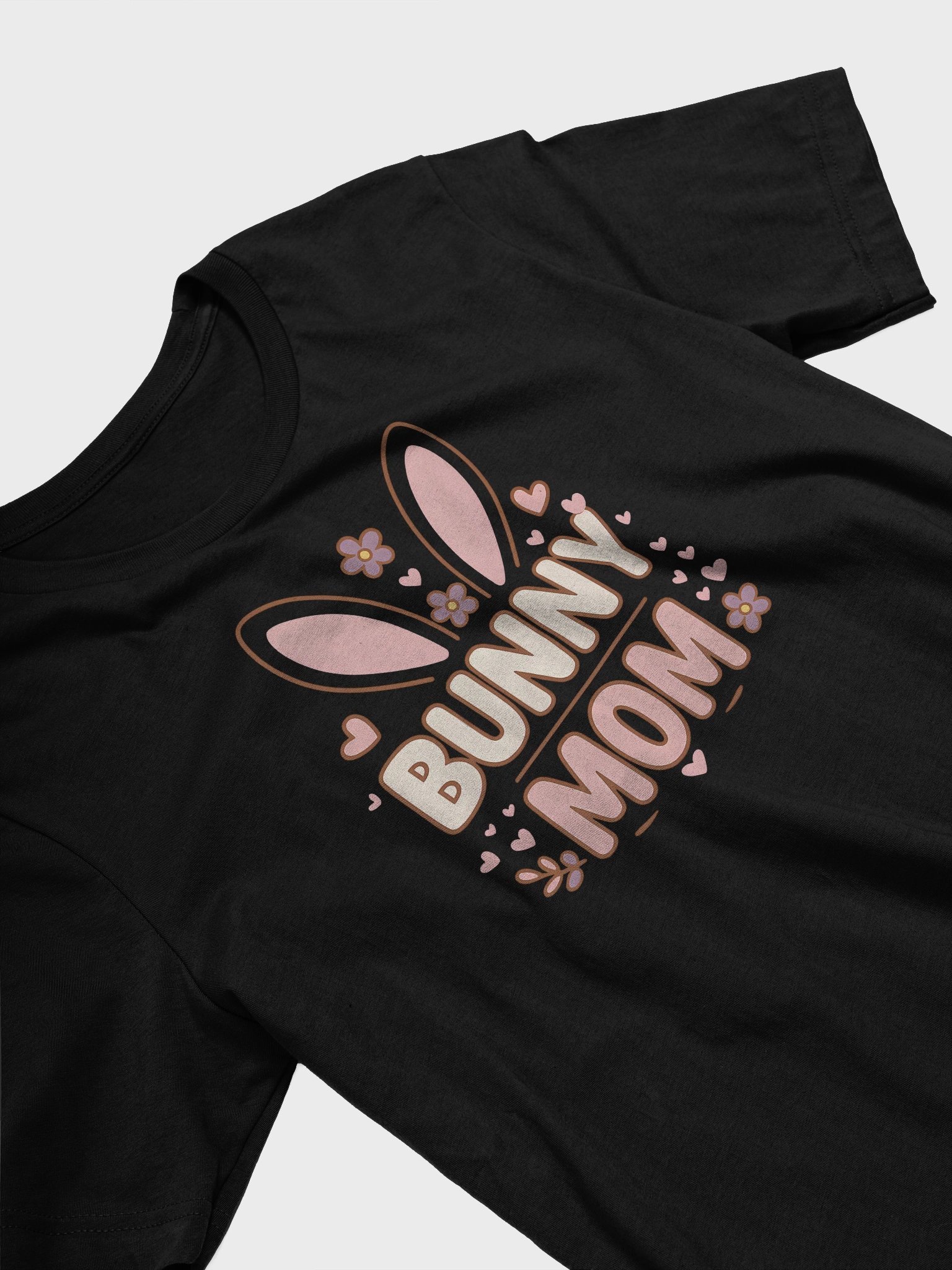 Bunny Mom T-Shirt | Cute Easter Bunny Ears Floral Design | Animal Lover Mom Shirt product image (2)