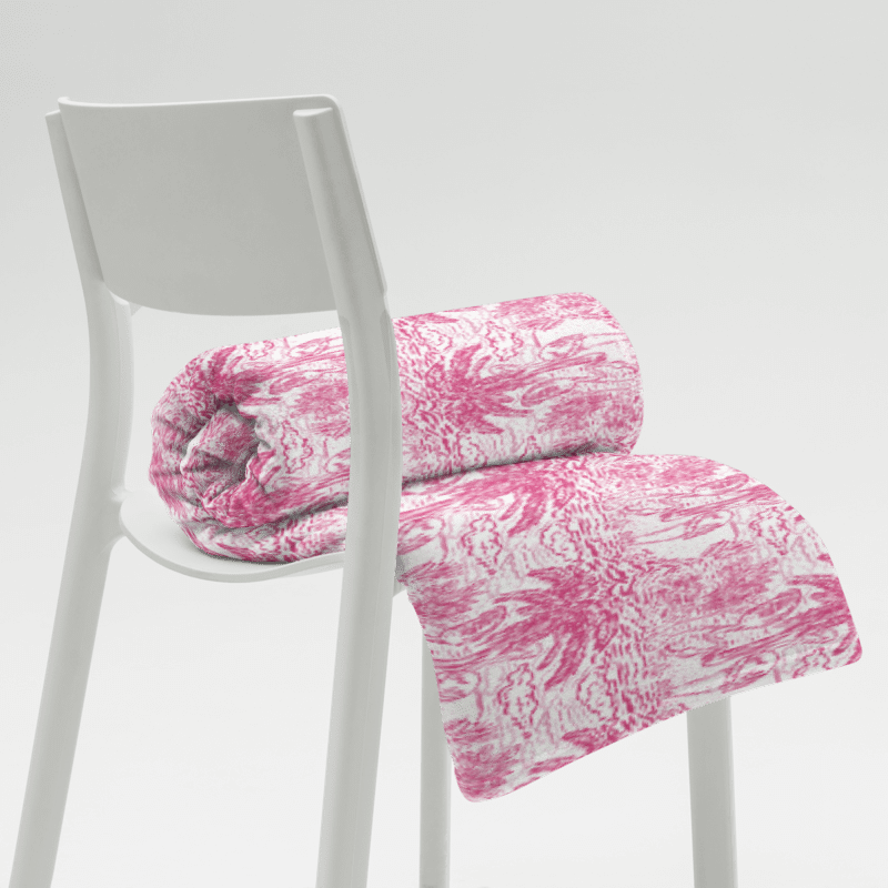 Flamingo Fancy Toile Throw Blanket | Pink on White Tropical Toile with Cheeky Flamingos | by Monique Faella Designs™ product image (3)