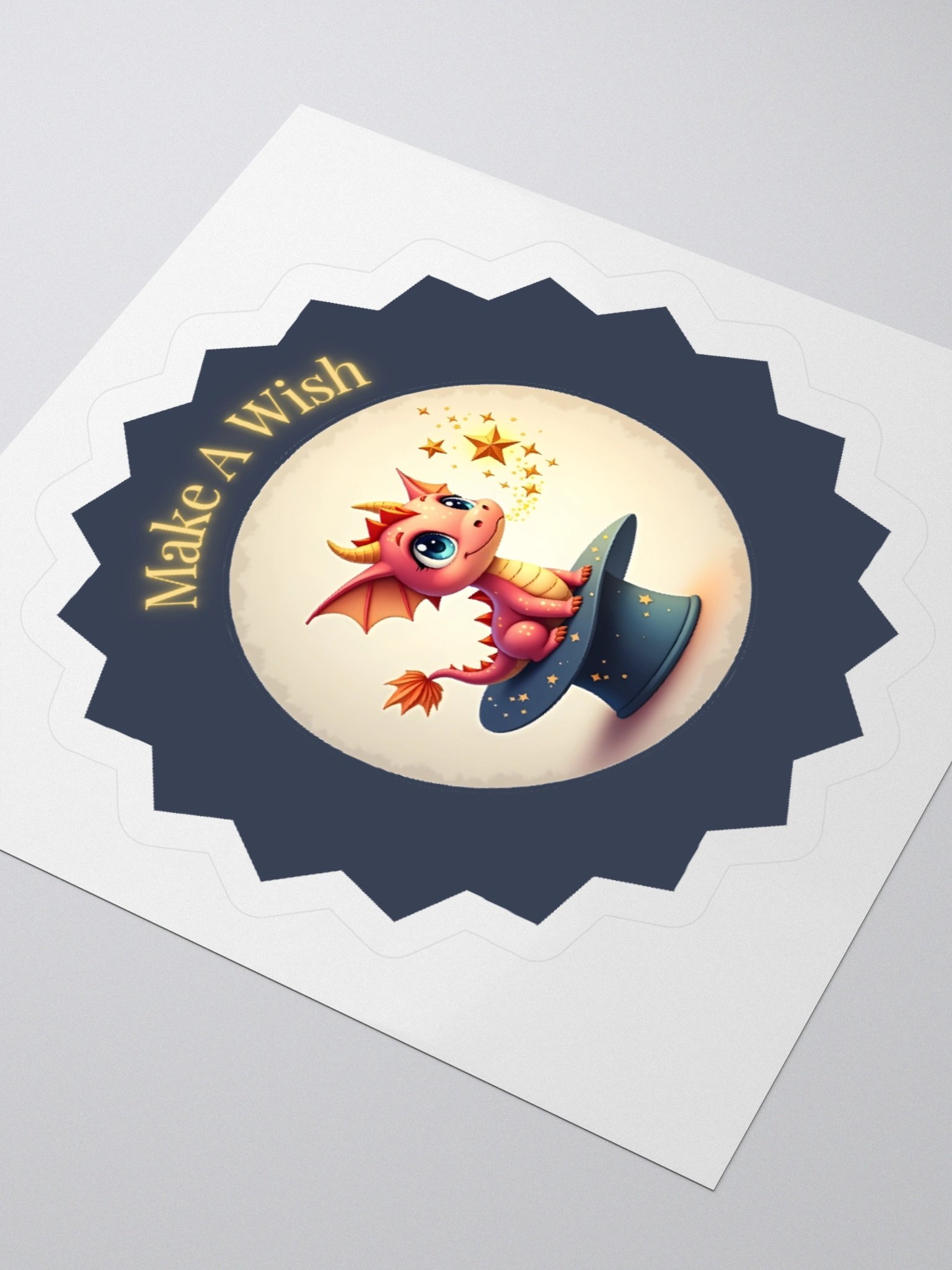 Make A Wish – Magical Pink Baby Dragon Sticker product image (3)