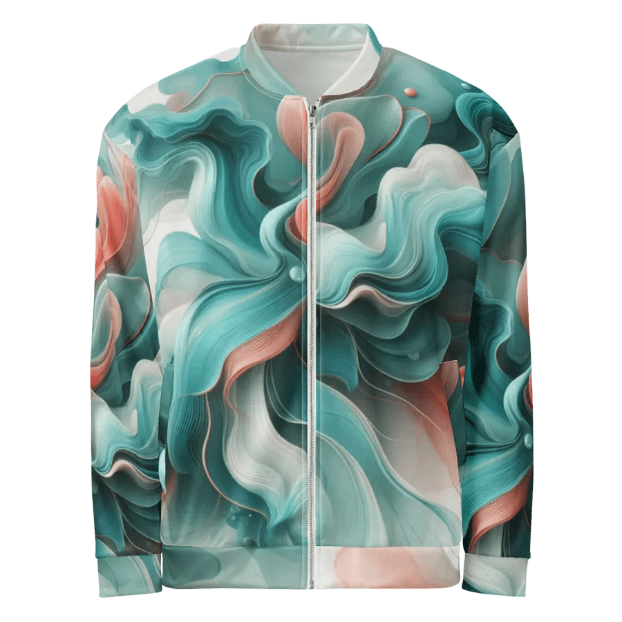 Ethereal Waves All-Over Print Bomber Jacket | AI Design product image (1)
