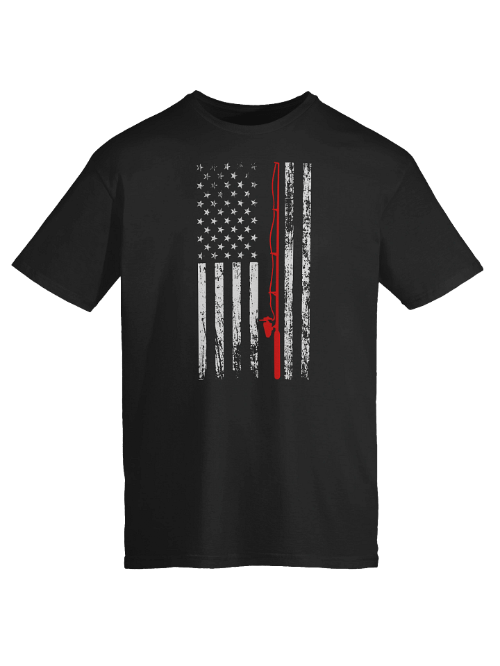 American Flag Fishing Pole T-Shirt product image (2)