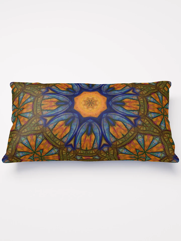 Blue and Orange Sketch Kaleidoscope Throw Pillow product image (2)