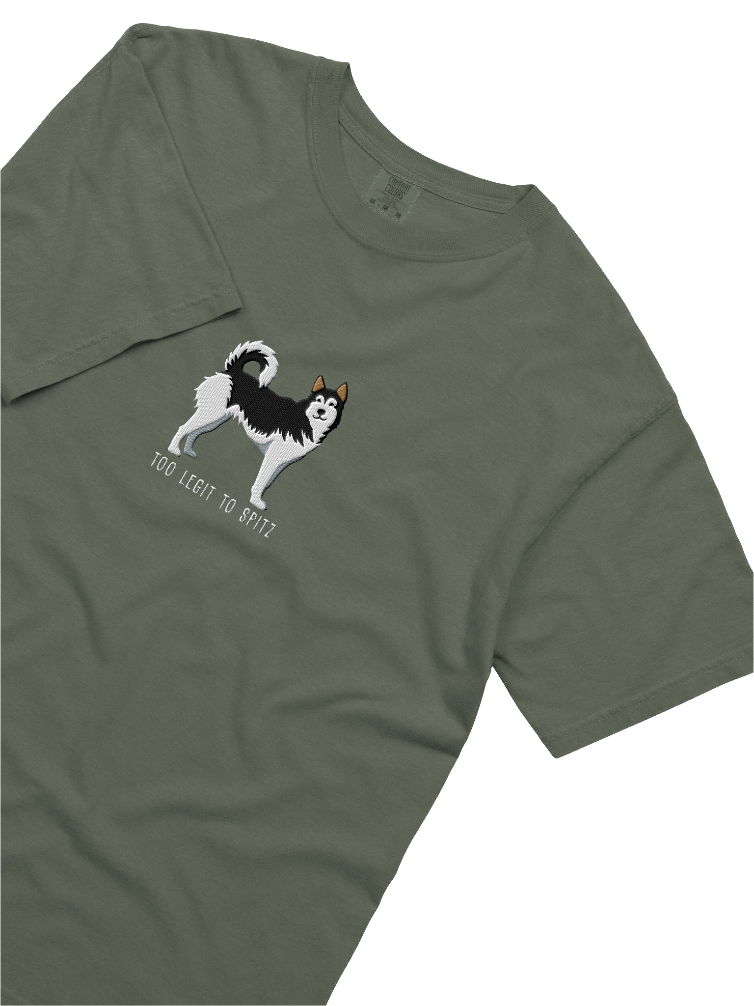 Too Legit to Spitz T-Shirt(Embroidered) of a Siberian Husky(Black & White) product image (25)