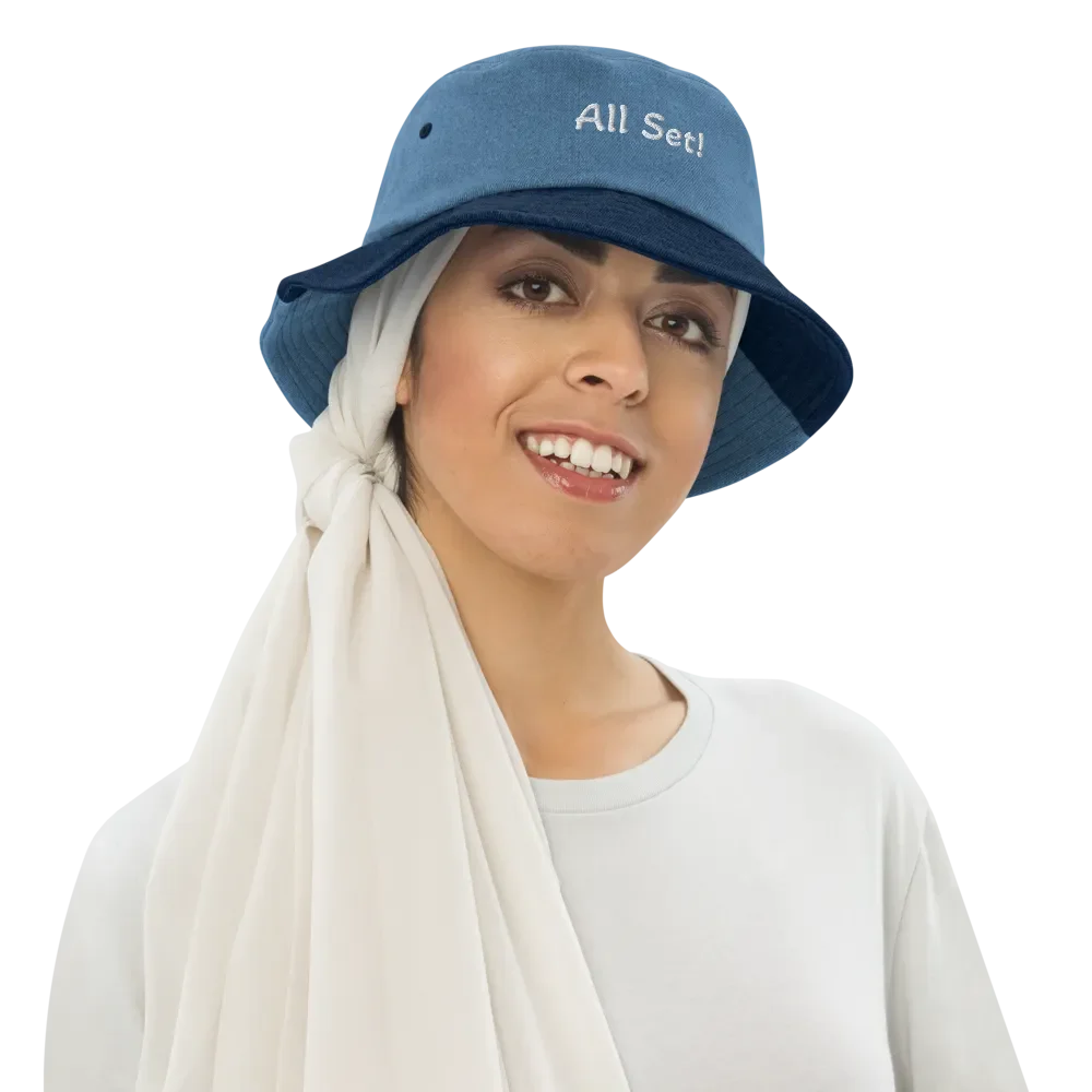 Alstom White Text Denim Bucket Hat product image (9)