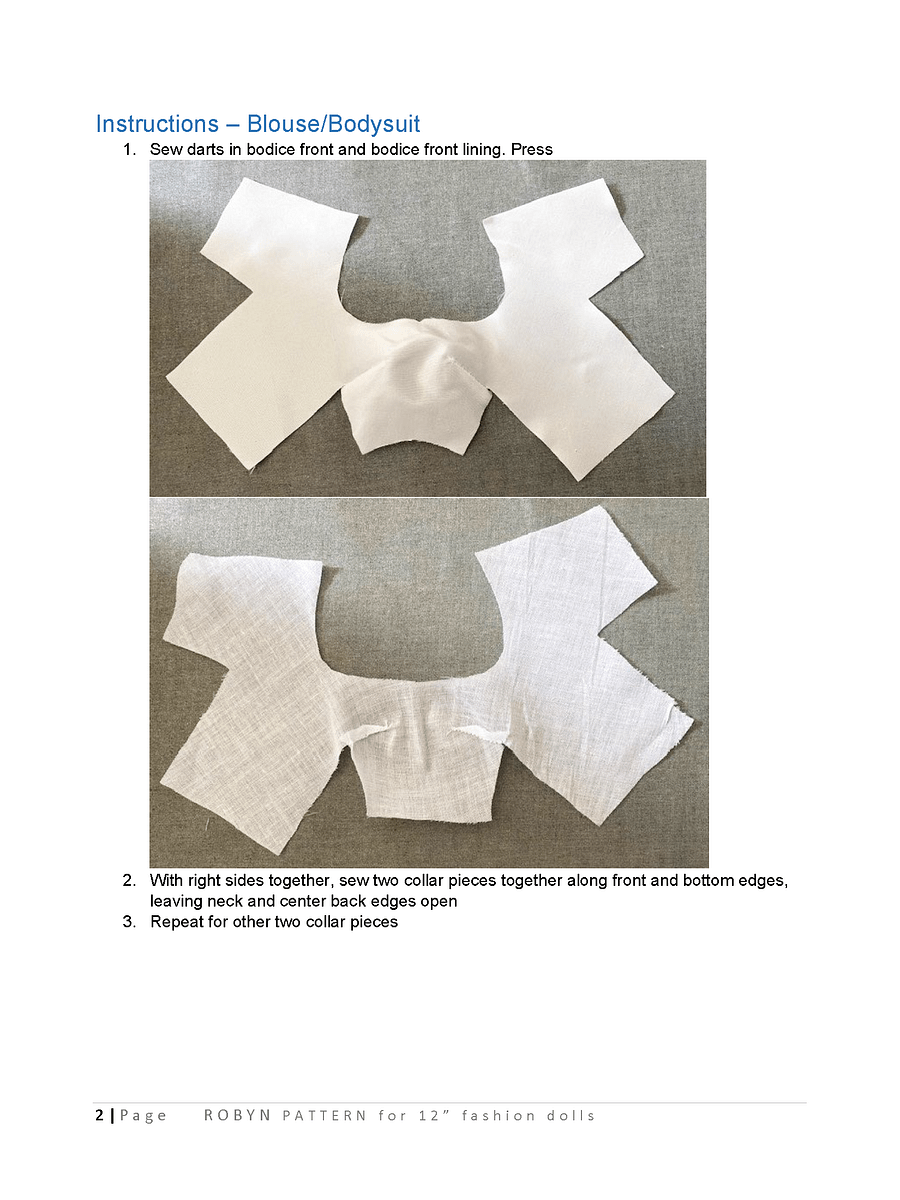 Robyn sewing pattern for 12" fashion dolls product image (3)