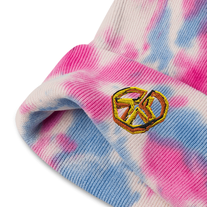 Pixeled Peace Embroidered Beenie (tie dye) product image (2)