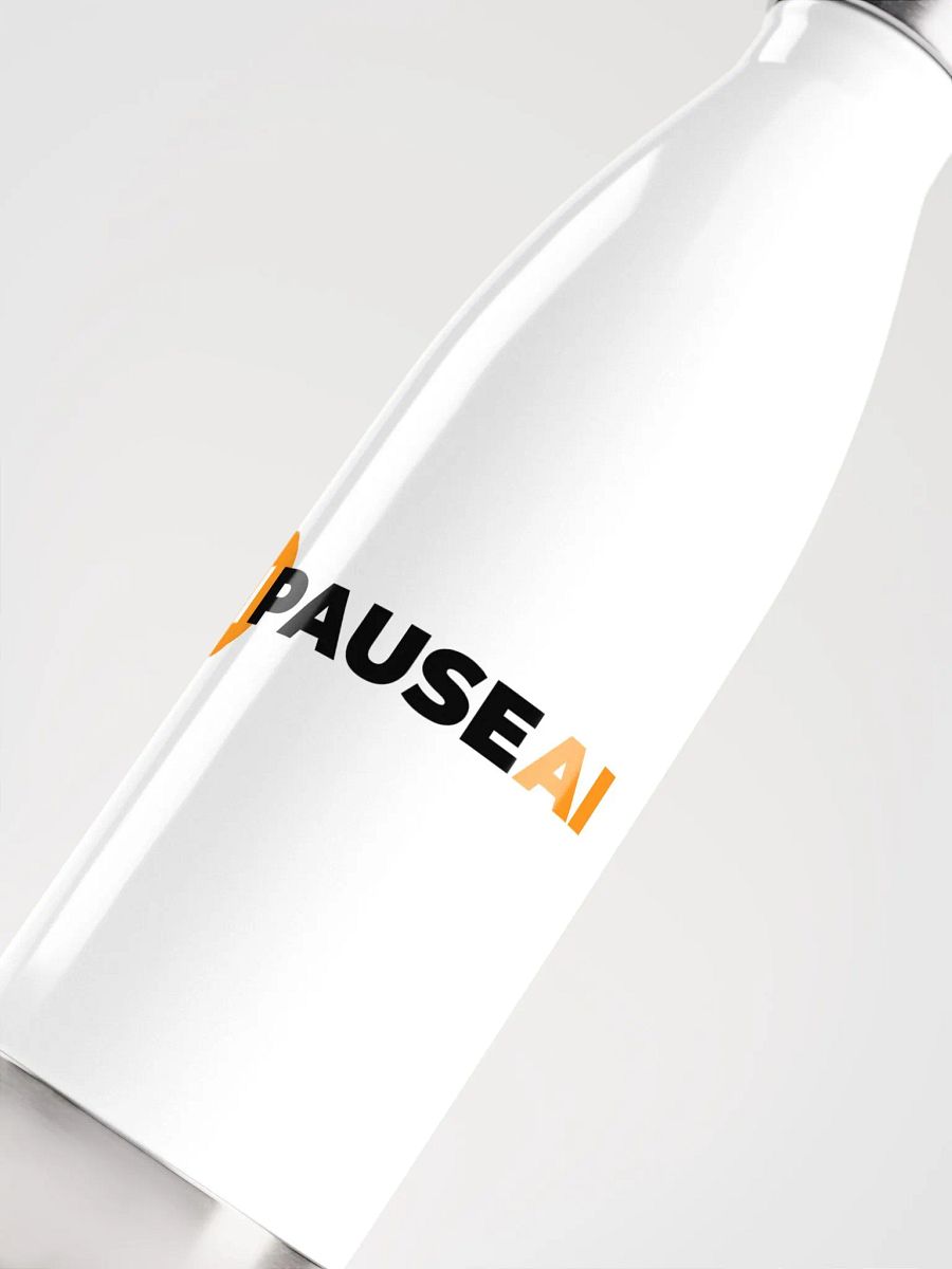 White PauseAI Water Bottle product image (5)