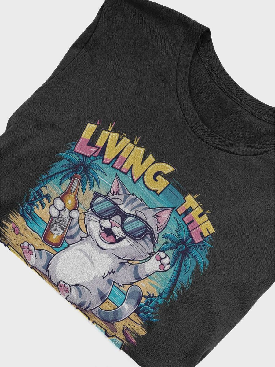Living the dream life T-shirt, vacation retro cat shirt, summer cat tee gift product image (5)