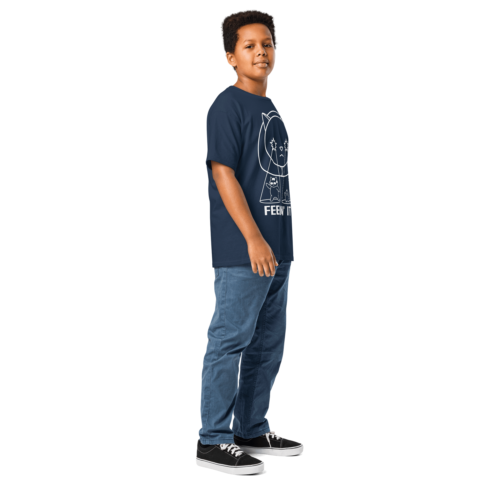 Goromi the Cat in Wig (Surreally Spotlighted Dancing) - Unisex Youth Heavyweight T-shirt product image (5)