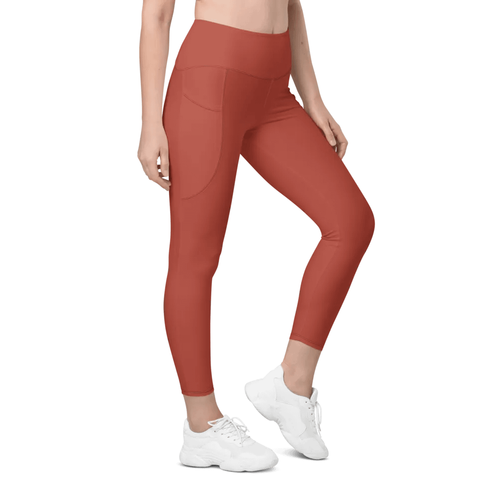Intense Red Leggings with Pockets product image (7)