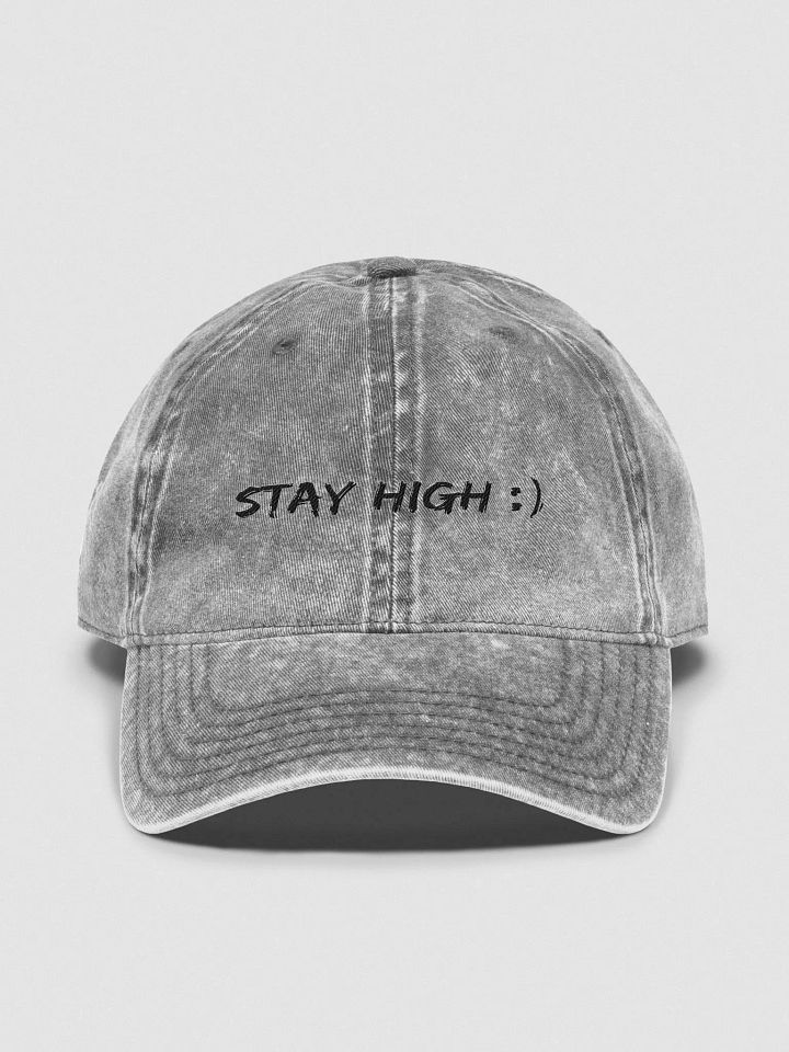 Otto Vintage Wash Stay High Dad Hat (Black Text) product image (3)