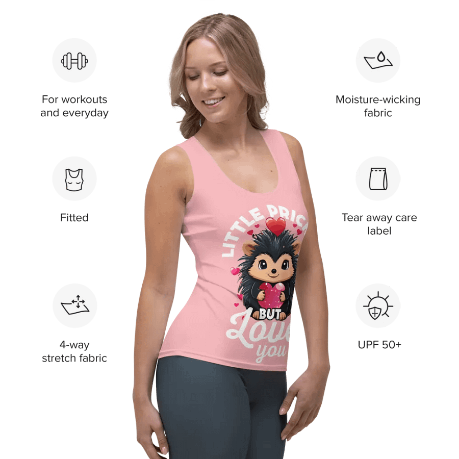 A little prickly but I love you - Cute hedgehog - Tank Top Pink product image (3)