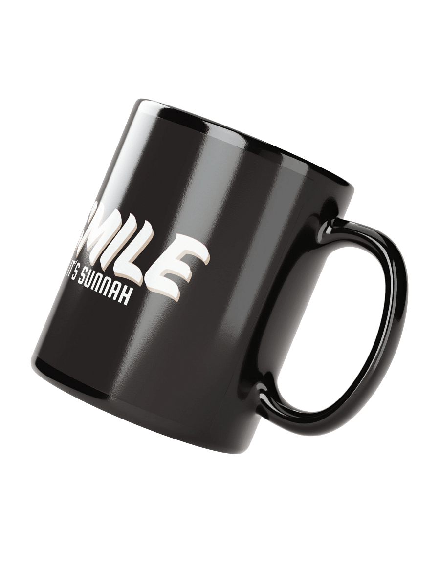 Black "Smile It's Sunnah" Mug in White product image (5)