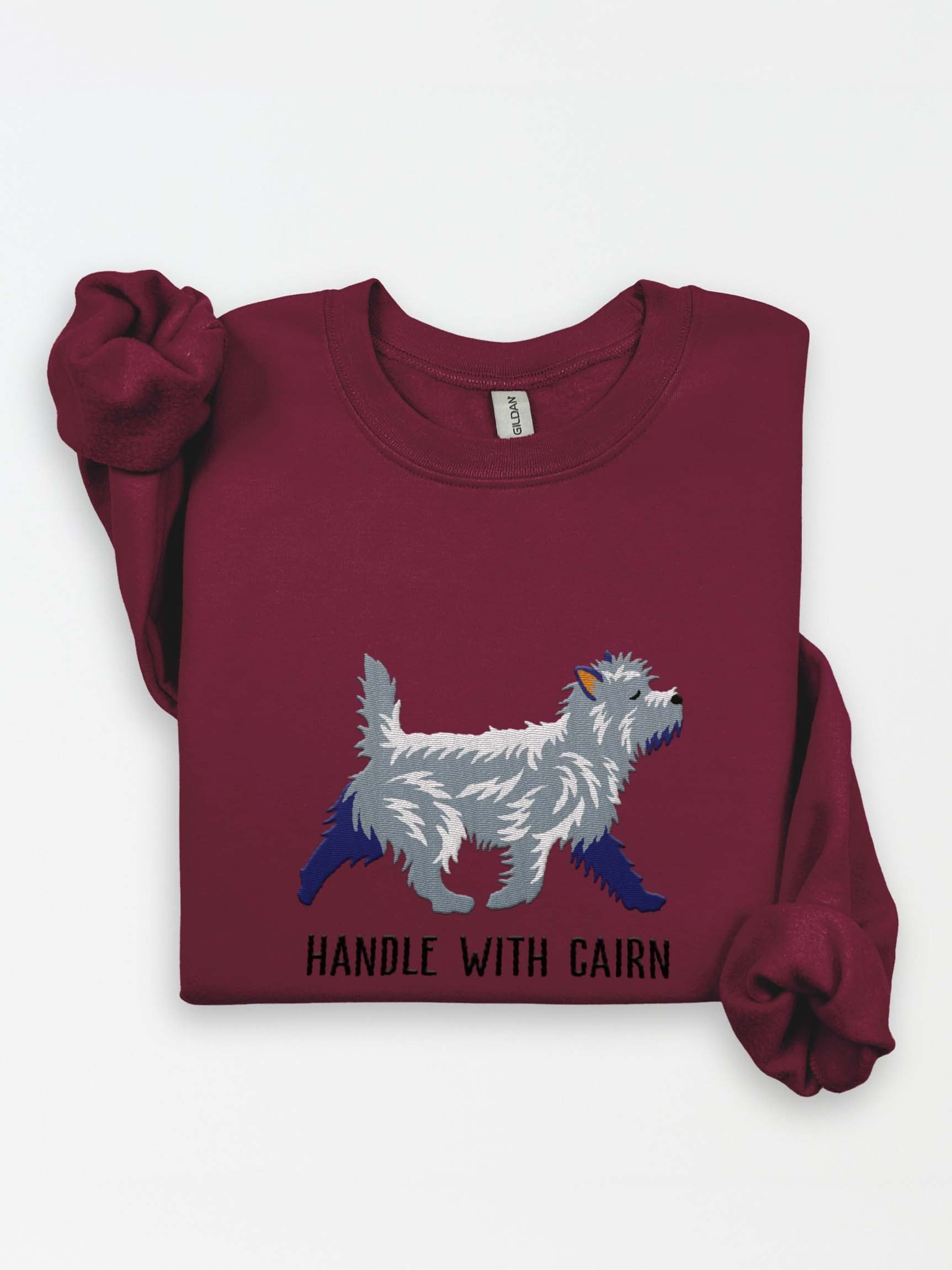 Handle with Cairn Sweatshirt (Embroidered) of a Cairn Terrier(Gray) product image (1)