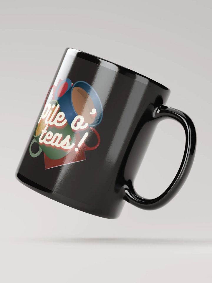 Pile o' teas black mug product image (3)
