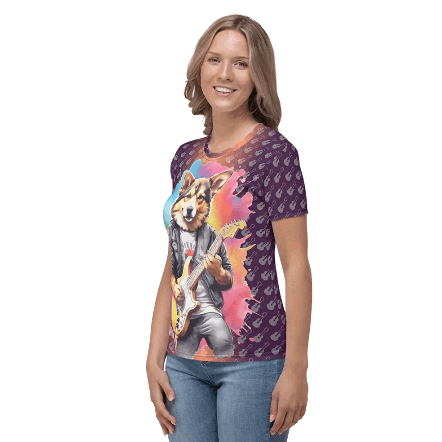 Cool Dog Play Guitar All Over Print T-shirt product image (4)