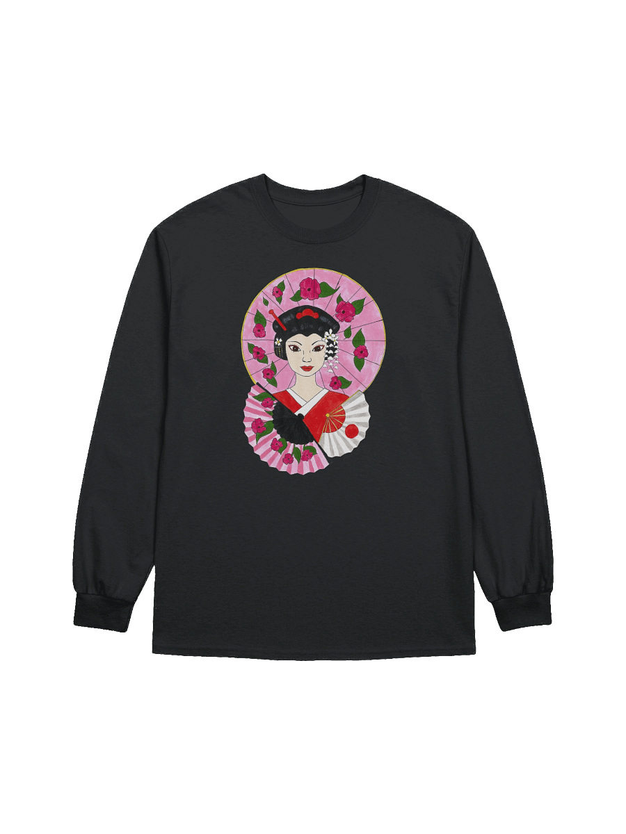 Japanese Geisha (art by Dina R.) - Cotton Long Sleeve T-Shirt product image (9)