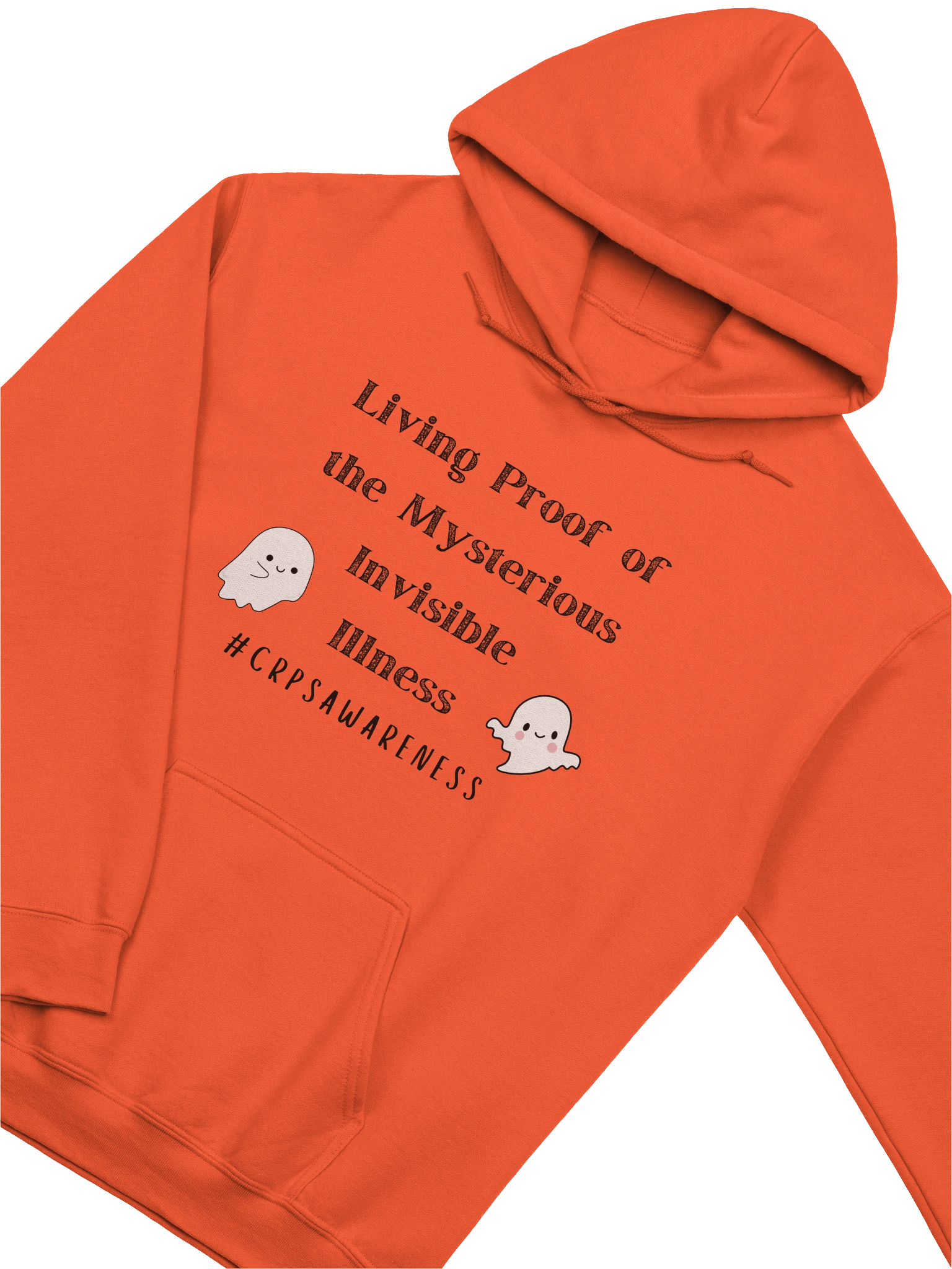 Living Proof of the Mysterious Invisible Illness #CRPSAwareness Hoodie ORANGE EDITION product image (3)