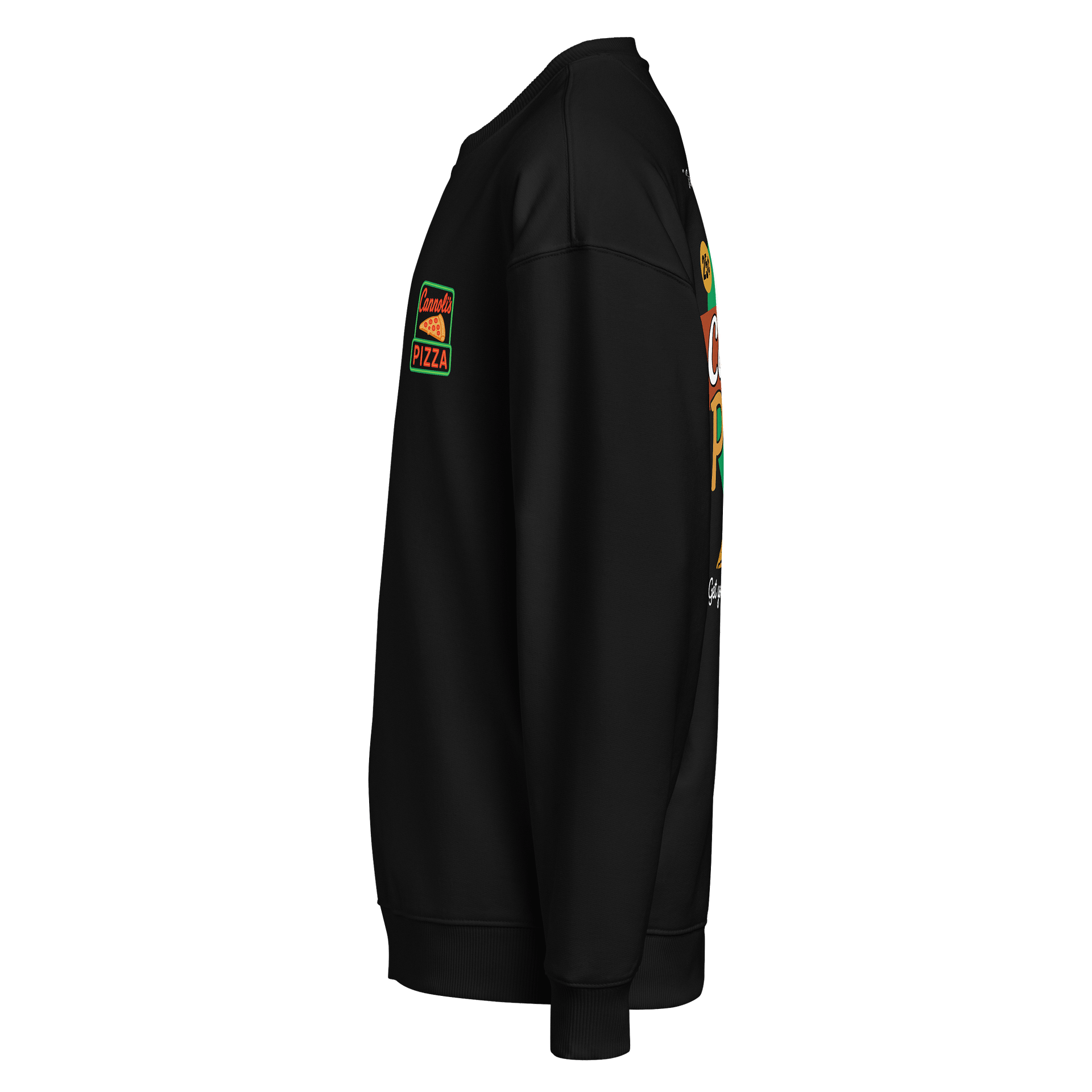 Black Oversized Cannoli's Pizza Sweater product image (3)