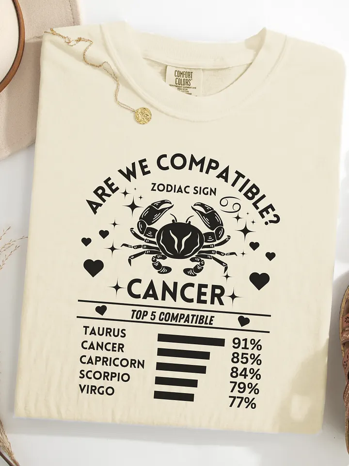 Cancer Zodiac Sign Romantic Compatibility T-Shirt - Light Comfort Colors 1717 product image (58)