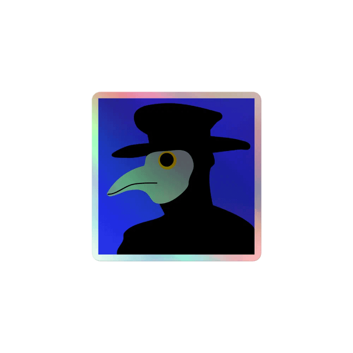Plague Doctor Polaroid Style Holo Sticker product image (1)