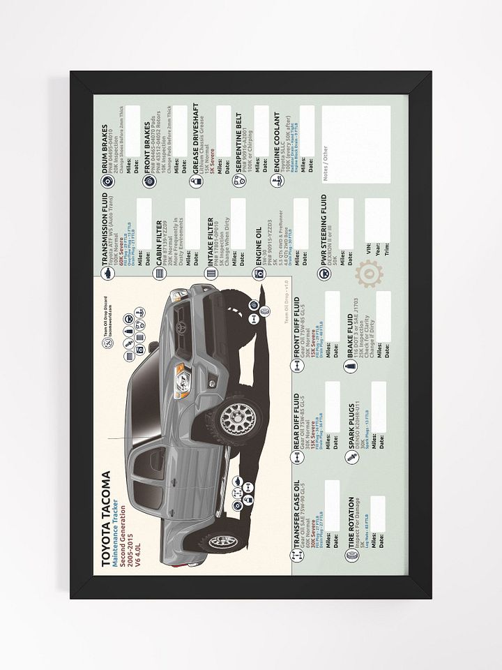 2nd GEN MAINTENANCE TRACKER V1.0 - Silver (FRAMED) product image (2)