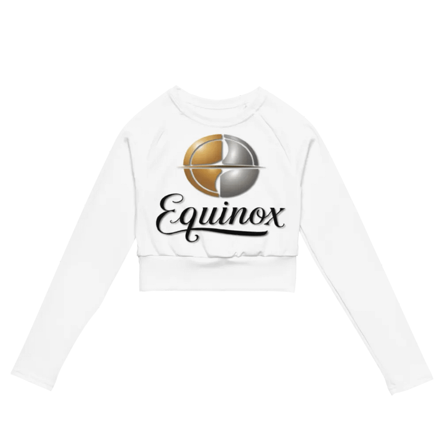 Equinox Women's Recycled Long Sleeve Crop Top - White, Sustainable Style product image (3)